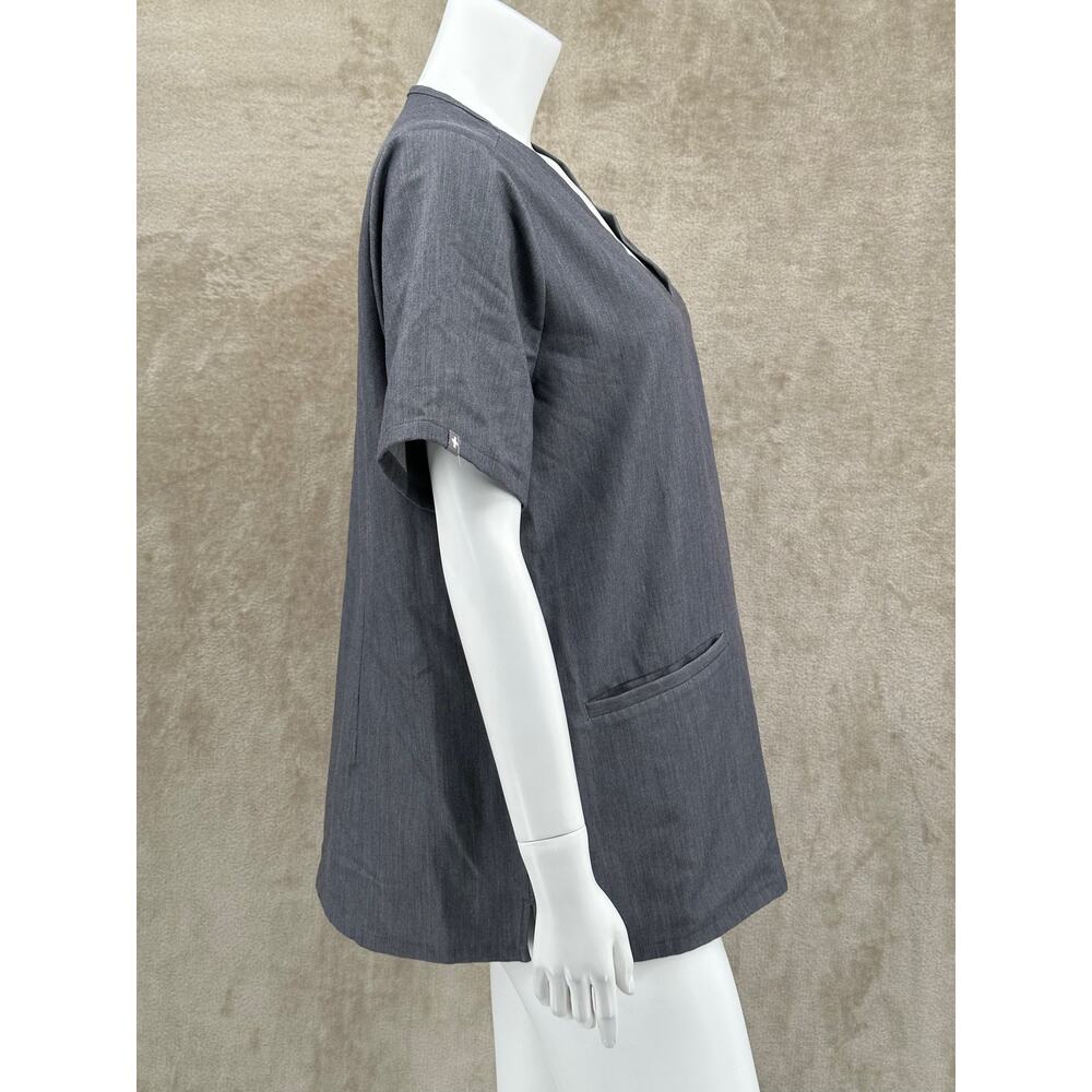 Figs Scrub Top Women XL Gray Casma Three-Pocket Stretch V-Neck Medical Nurse Vet - Picture 3 of 11